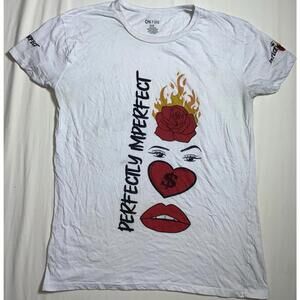 On Fire Shirt Cotton 3X perfectly imperfect White Shirt Tiny Spot On Back